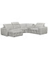 Фото #6 товара CLOSEOUT! Haigan 5-Pc. Leather Chaise Sectional Sofa with 2 Power Recliners, Created for Macy's