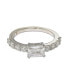 ფოტო #2 პროდუქტის Suzy Levian Sterling Silver Assher Cut Cubic Zirconia Bridal Eternity Band Ring