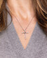 Фото #2 товара Macy's cultured Freshwater Pearl (2 - 3-1/2mm) Double Cross Pendant Necklace in Sterling Silver, 16" + 2" extender