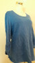 Фото #4 товара NY Collection Women's Petite Scoop Neck Ruched Sleeve Sweater Blue PL
