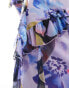 Фото #3 товара ASOS DESIGN chevron frill maxi dress in mixed purple floral print