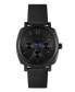 ფოტო #1 პროდუქტის Men's Caine Black Leather Strap Watch 42mm