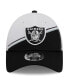 Фото #3 товара Men's White, Black Las Vegas Raiders 2023 Sideline 9FORTY Adjustable Hat