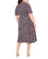 ფოტო #2 პროდუქტის Plus Size Floral-Print Wrap Midi Dress