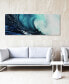 'Blue Wave 2' Frameless Free Floating Tempered Glass Panel Graphic Wall Art - 24" x 63''