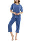 ფოტო #7 პროდუქტის Women's 2-Pc. Cropped Anchor-Print Pajamas Set
