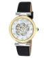 ფოტო #1 პროდუქტის Women's Laura Automatic Genuine Leather Band Watch 1211CLAL