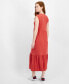 ფოტო #2 პროდუქტის Women's Solid Tiered Sleeveless Midi Dress
