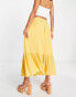 French Connection ruffle hem midi skirt in mustard