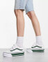 Vans Old Skool Stackform trainers in white with green sports stripes