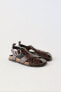 Фото #3 товара Кожаные сандалии со скрещенными ремешками ZARA