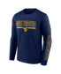 Фото #2 товара Men's Navy West Virginia Mountaineers Big and Tall Two-Hit Graphic Long Sleeve T-shirt