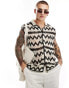 Фото #4 товара Bershka crochet patterned shirt vest in ecru