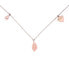 Modern bronze necklace with Rose Gold Big Oak pendants