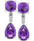 ფოტო #3 პროდუქტის Amethyst (4-3/8 ct. t.w.) & Diamond Accent Drop Earrings in Sterling Silver