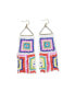 Фото #1 товара neon and white on triangle fringe earring 4"