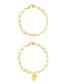 ფოტო #1 პროდუქტის Heart Paper Clip Chain Bracelet Set