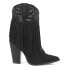 Фото #1 товара Dingo Crazy Train Fringe Embroidery Pointed Toe Cowboy Booties Womens Black Casu