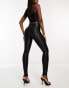 Фото #6 товара Spanx faux leather moto leggings in black