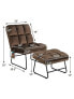 Velvet Massage Recliners with Ottoman Remote Control and Side Pocket