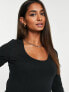 Mamalicious cotton 3/4 sleeve dress in black - BLACK