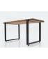 Фото #4 товара Furnish Home Store Berlin 39" Solid Wood Rustic Coffee Cocktail Table For Living Rooms With Shelf