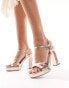 Фото #1 товара River Island cross strap platform in rose gold