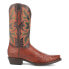 Dingo Outlaw Embroidered Ostrich Print Snip Toe Cowboy Mens Brown Casual Boots