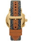 ფოტო #3 პროდუქტის Women's Chronograph The Tory Blue Fabric & Luggage Leather Strap Watch 37mm