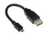 Good Connections 2511-OTG - 0.1 m - Micro-USB B - USB A - USB 2.0 - Male/Female - Black