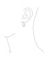 ფოტო #2 პროდუქტის Boho Lightweight Large Rectangle Texture Bamboo Hoop Earrings For Women Teen Matte .925 Sterling Silver 1 Inch Diameter