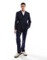 ASOS DESIGN slim double breasted suit jacket in navy Синий, Chest 40 Regular - фото #4