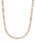 ფოტო #1 პროდუქტის Polished & Textured Heart Stampato 17" Collar Necklace in 10k Tricolor Gold