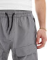 Brave Soul multi pocket tech cargo shorts in grey