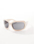 ASOS DESIGN square sunglasses in cream