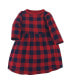 Фото #3 товара Infant Girl Cotton Long-Sleeve Dresses 2pk, Evergreen Trees