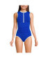 Фото #1 товара Women's Long Chlorine Resistant High Neck Zip Front One Piece Swimsuit