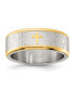 ფოტო #1 პროდუქტის Stainless Steel Yellow IP-plated Lord's Prayer 8mm Band Ring