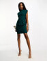 Closet London Tall belted tie waist mini dress in emerald