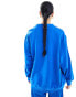 Adidas Originals three stripe sweatshirt in bluebird Голубой, XS - фото #8