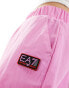 Armani EA7 logo nylon loose cargo joggers in pink