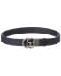 Фото #1 товара Gucci Reversible Gg Supreme Canvas & Leather Belt Men's Blue 90