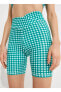 Фото #5 товара Тайтсы Koton Green Women's Short Checkered