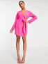 Style Cheat – Kurzes Blazer-Kleid in Rosa mit Blockfarbendetails