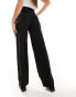 JDY Tall button detail wide leg trouser in black