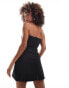 Heiress Beverly Hills premium structured bandeau pocket detail a-line mini dress in black