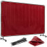 Фото #1 товара Ekran kurtyna spawalnicza ochronna z ramą na kółkach 239 x 175 cm - czerwona