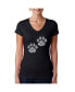 ფოტო #1 პროდუქტის Women's Word Art V-Neck Cat Mom T-Shirt