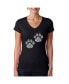 Women's Word Art V-Neck Cat Mom T-Shirt