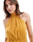 Фото #3 товара Style Cheat high neck swing mini dress in mustard